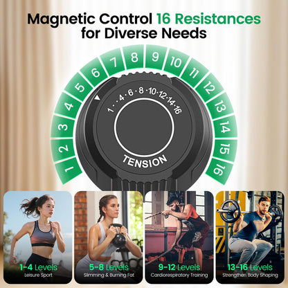 ANCHEER Elliptical Exercise Machine for Home, Foldable Magnetic Elliptical Trainer with 16" Stride