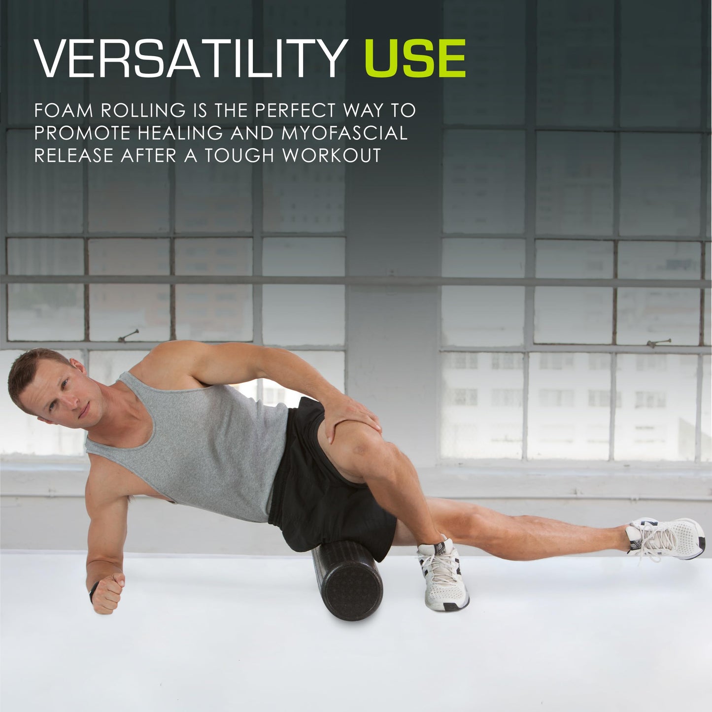 ProsourceFit High Density Foam Rollers 12 - inches long, Firm Full Body Athletic Massage Tool for