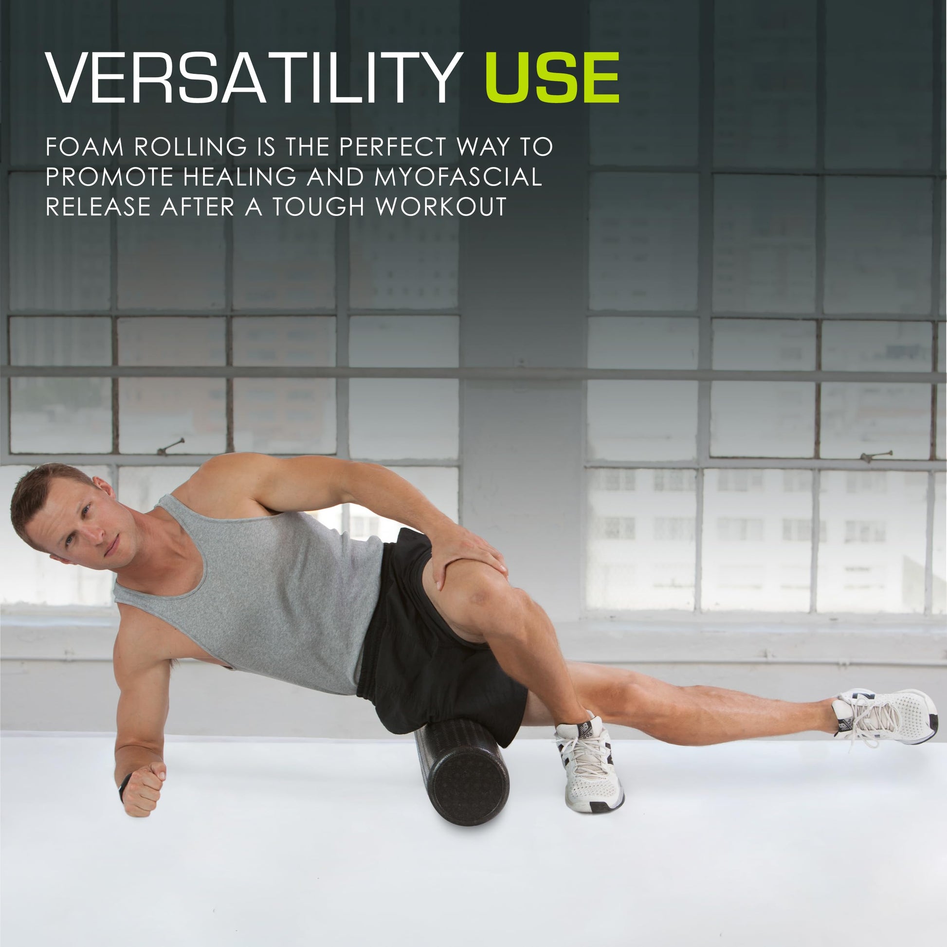 ProsourceFit High Density Foam Rollers 12 - inches long, Firm Full Body Athletic Massage Tool for