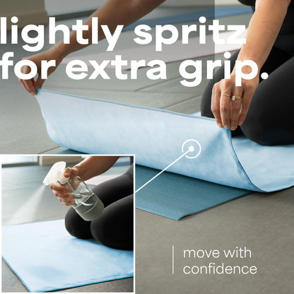 S&T INC. Aura Microfiber Yoga Mat Towel, 26.5" x 72", Blue