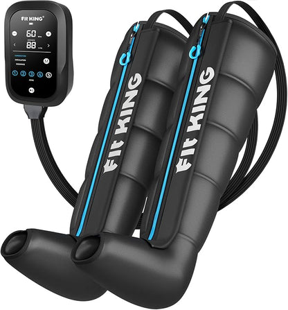 FIT KING Upgraded Full Leg Compression Massager Boots, Professional Air Compression Recovery System for Circulation & Fast Athlete Recovery, Cordless Rechargeable Recovery Boots (Small)