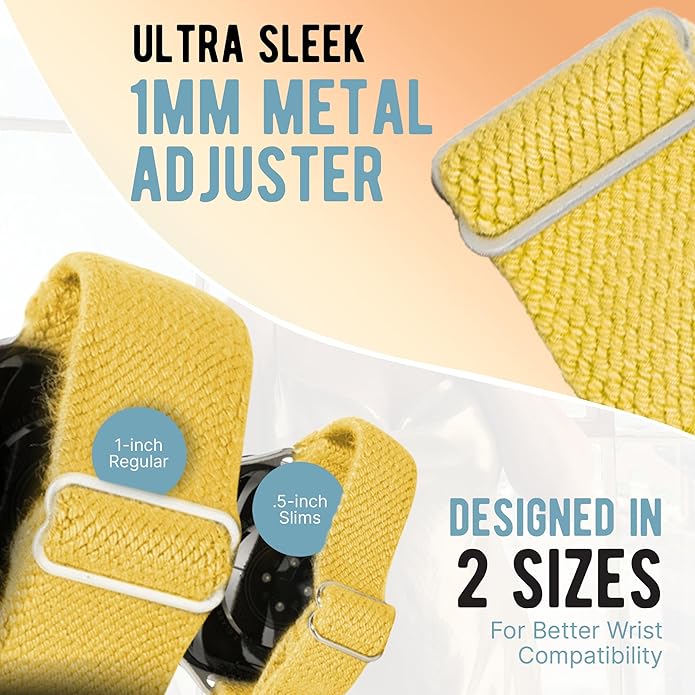 Braxley Bands - Organic Cotton Watch Bands For Women and Men, Compatible With All Apple Watch Sizes and Series - Washable, Sweat-Absorbent, Breathable Fit, Elastic Smart Watch Bands