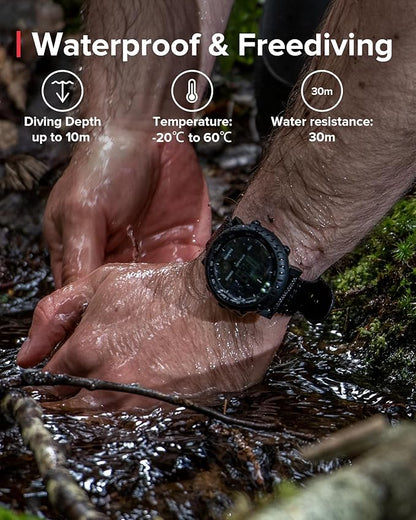 SUUNTO Core Alpha Sports Watch, Classic Outdoor Adventure Watch with Red Backlight, Altimeter, Barometer & Compass, Dual-time Display, Temperature & Storm Alarm for Hiking, Hunting & Mountain Use