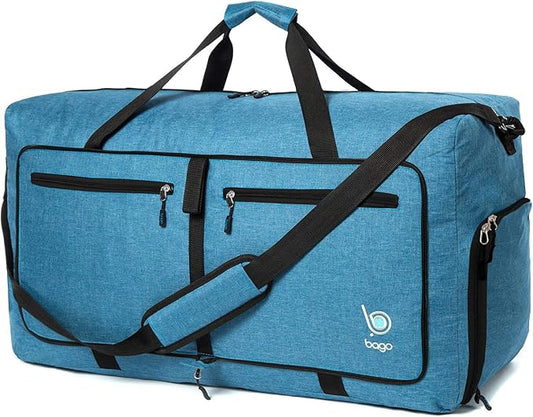 Bago Foldable Duffel Bags for Traveling Women & Men - 60L Medium Packable Duffle Bag for Travel