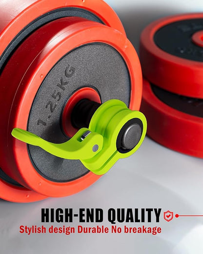 Narrow Barbell Clips 2.5cm Width for Olympic Bars, 0.9-1.18inch Adjustable Weight Clamps, Quick Release Locking Collars for Weightlifting