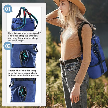 Gym Bag for Men Women, Tactical Travel Duffel bag with Removable Dividers & Shoe Compartment, Weekender Carry on Bag with Toiletry Bag, Overnight Range Bag for Workout Soccer Yoga Gym