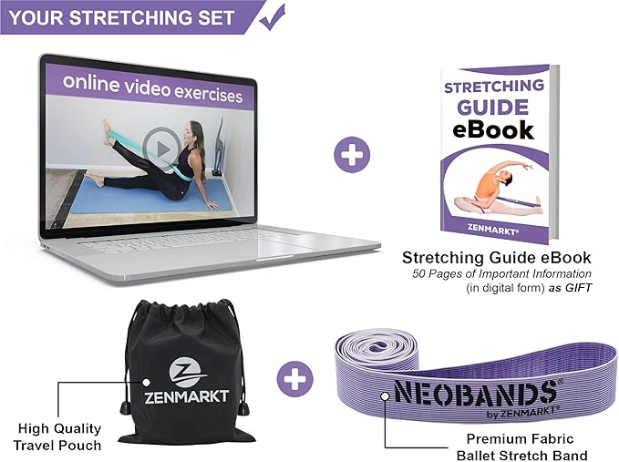 Zenmarkt Ballet Stretch Bands for Flexibility and Strength - Stretch Bands Ideal to Have as Dance Equipment in Every Competition - Suitable for Gymnastics, Cheerleading, and Pilates Training