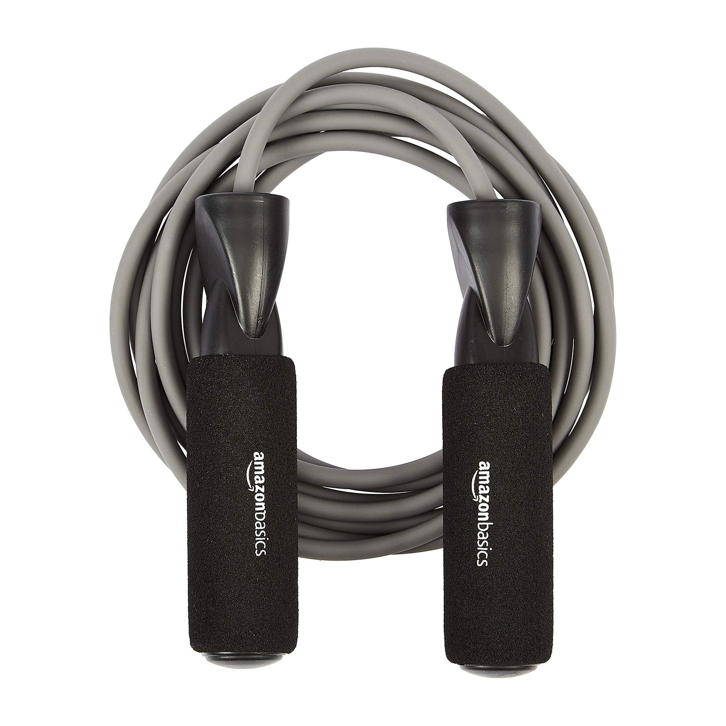 Amazon Basics Jump Rope for Exercise, Cardio and Home Workout, Length Adjustable, 118 Inches, Grey