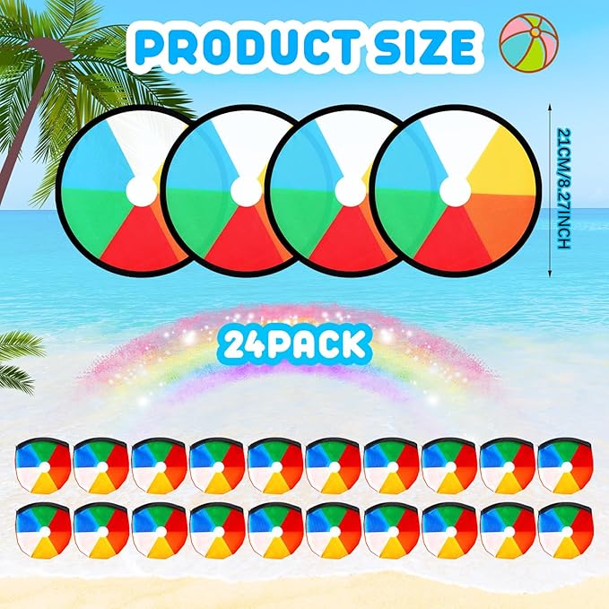 24 Pieces Foldable Flying Disc Fans Set Beach Flying Disc for Party Creative Gift Colorful Pocket Folding Toy Summer Outdoor Activity Game