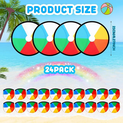 24 Pieces Foldable Flying Disc Fans Set Beach Flying Disc for Party Creative Gift Colorful Pocket Folding Toy Summer Outdoor Activity Game