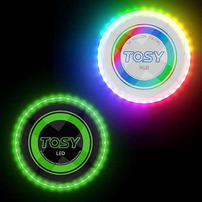 TOSY Bundle of 2 - Flying Disc 108 LEDs - RGB White + Green