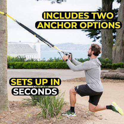 TRX All-in-ONE Suspension Training System: Full Body Workouts for Your Home Gym, Travel, and Outdoors | Includes Indoor & Outdoor Anchors, Workout Guide and Video Downloads