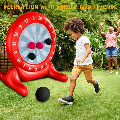 6.4ft Inflatable Giant Kick Darts, Jumbo Outdoor Soccer Target Dartboard, Big Carnival Games for Family, Friends, Giant Outdoor Games, Oversized Dart Board Yard Lawn Game