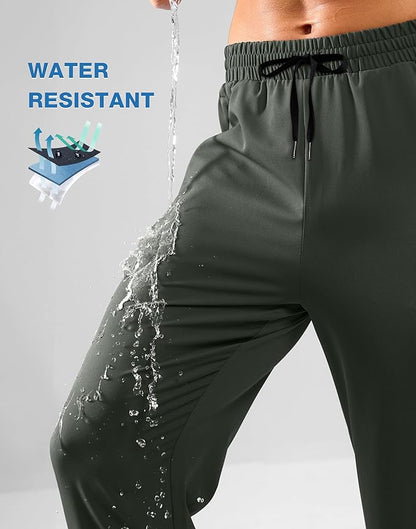 Pudolla Men's Lightweight Hiking Pants Quick-Dry Outdoor Sweatpants with Zipper Pockets for Casual Travel Athletic Workout