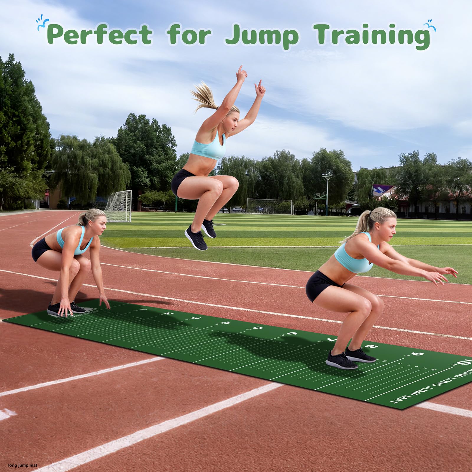 Newzela Broad Jump Measurement Mat for PE, Coaches and Track Jump Training