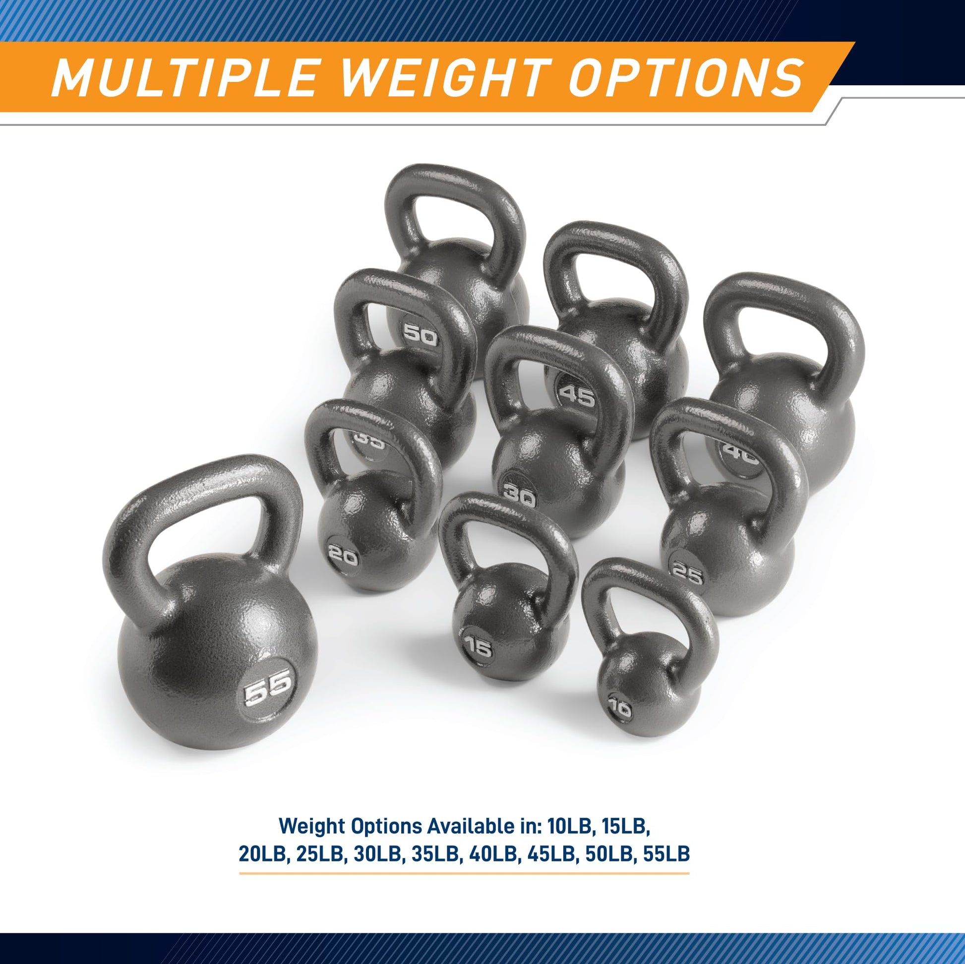 Marcy Hammertone Kettlebells, Ideal Workout Weights For Home Gym, Cast Iron, Black, 20lbs HKB-020