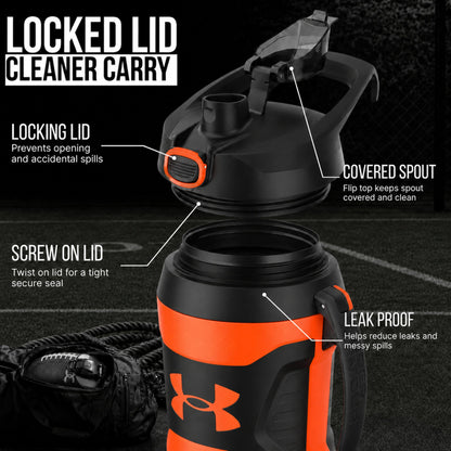Under Armour Insulated Water Bottle with Handle & Fence Hook, Half Gallon Sports Water Jug