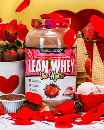 Musclesport Lean Whey Revolution??Protein Powder - Whey Protein Isolate - Low Calorie, Low Carb, Low Fat, Incredible Flavors - 25g Protein per Scoop (2LB, Strawberry)