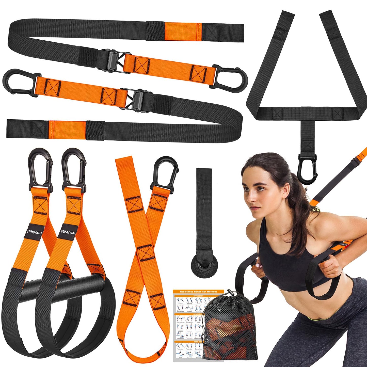 Home Resistance Training Kit, Suspension Trainer Straps with Adjustable Extension, Door Anchor, and