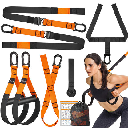Home Resistance Training Kit, Suspension Trainer Straps with Adjustable Extension, Door Anchor, and