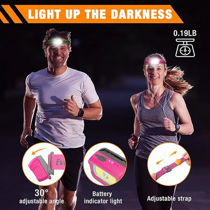 EverBrite Rechargeable Headlamp, 350 Lumens Headlamp with Red Light and Memory Function, 7 Modes Running Headlamp, Bright Headlamps for Camping, Fishing, Hunting, Night Vision