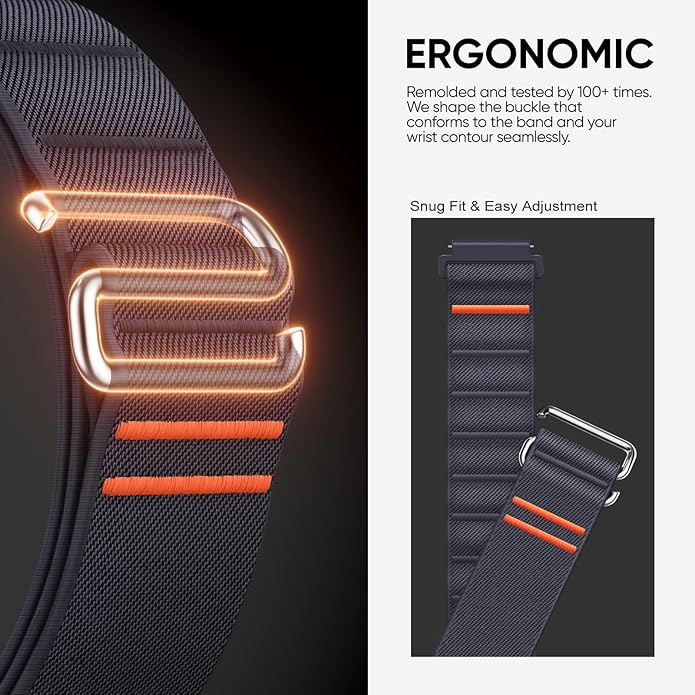 Suitisbest S-Hook Sport Band Compatible with Samsung Galaxy Watch 6 5 4 7 FE Band, Watch 6/4 Classic, Watch 5 Pro, Durable and Adjustable Nylon Loop Strap for Galaxy Active1/Active2