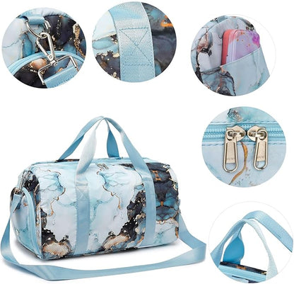 Duffle Bag for Gym Sports Women Girls Workout Travel Bag Weekender with Shoe Compartment and Wet Pocket