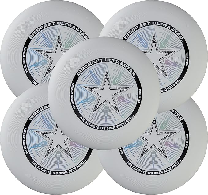 Discraft Ultimate Disc Players Pack ??Five Pack of UltraStars | White | Official USA Ultimate & WFDF Disc | 175g