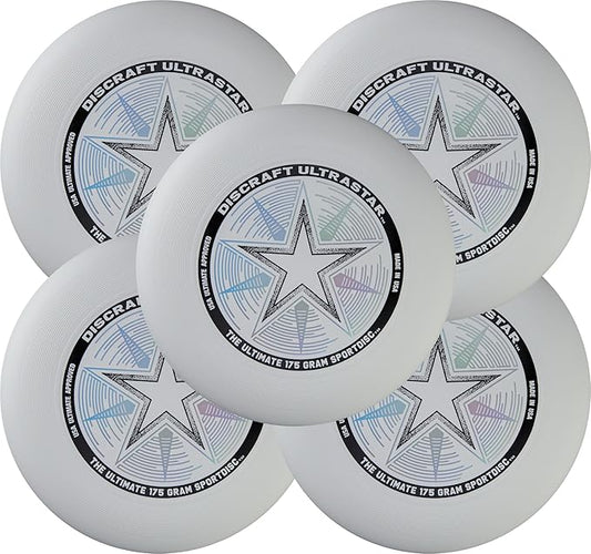 Discraft Ultimate Disc Players Pack ??Five Pack of UltraStars | White | Official USA Ultimate & WFDF Disc | 175g