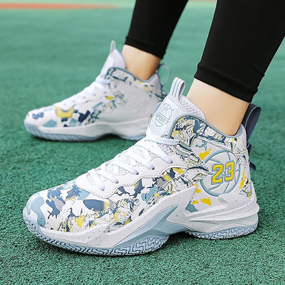 Boys Basketball Shoes Breathable Indoor Athletic Shoes Youth Outdoor Fashion Sneakers Comfortable Basketball Shoes for Girls