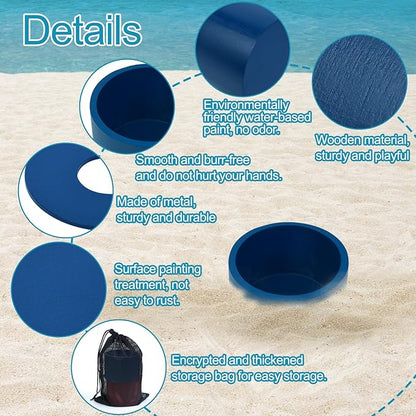Washer Toss Game Sets Includes 2 Solid Wood Targets and 8 Metal Washers, Portable Beach Cornhole Game Ring Toss Games Outdoor Beach Yard Games for Kids Adults and Family