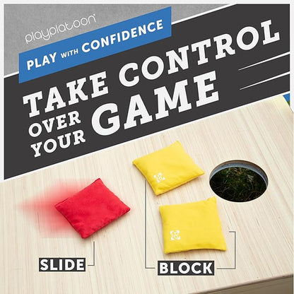 Professional Cornhole Bags - Set of 8 Regulation All Weather Double Sided - Sticky Side/Slick Side Bean Bags for Pro Corn Hole Game