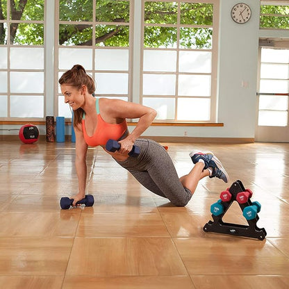 JFIT Dumbbell Pairs or Sets – Neoprene & Vinyl Coated Hand Weights for Home Gym, Strength Training, Aerobics, Cardio Exercise and Fitness