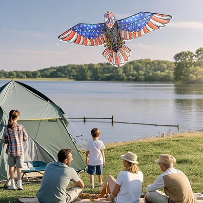 ORGCLDKT- 3D Lifelike Style Bird/Eagle Kite, Super Easy to Fly with, Ideal for Kids, Adults, Girls, Boys. Kites for The Beach, Grassland, Hiking