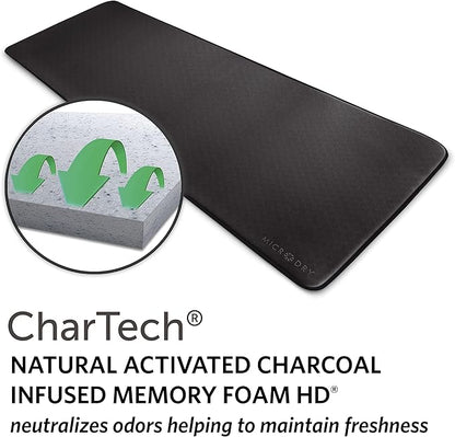 MICRODRY Deluxe Fitness Exercise Yoga Mat for Home & Gym, Extra Thick for High Impact Training, Multi Layered Skid Resistant Surface, Odor Neutralizing with Carrying Strap