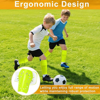 2 Pairs Shin Guards Soccer for Kids,Shin Pads Extra Lightweight Breathable Slide in Shin Guard for Football Training Match Outdoor Activities Protective Slip-in Shin Guards for Boys Girls