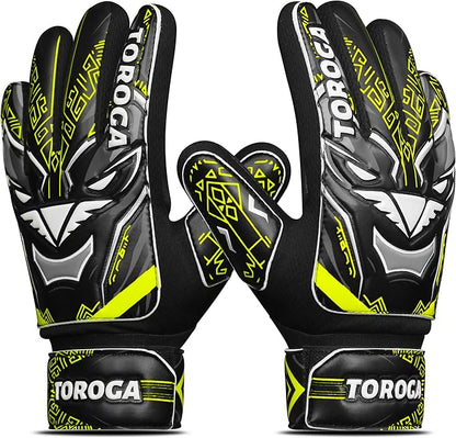 Goalkeeper Gloves for Kids & Youth – Soccer Goalie Gloves, Strong Latex Grip, Double Wrist Support & Breathable Mesh – Boys Football Gloves