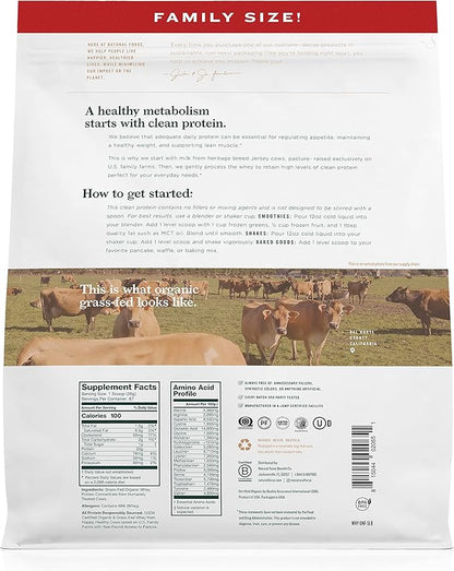 Natural Force Grass Fed Organic Whey Protein Powder ??Non GMO Verified, Humane Certified & Lab Tested for Toxins ??Pure & Unflavored ??Keto Friendly, Low Carb, and Kosher ??5 Pound A2 Protein