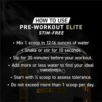 Kaged Pre Workout Elite Stim Free Powder | Cherry Limeade | Pre-Workout with Creatine, Beta Alanine, L-Citrulline, BCAAs | Caffeine Free | Pre Supplements for Men & Women | 20 Servings