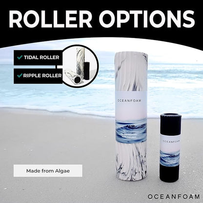Oceanfoam Tidal Roller - Seafoam - Muscle Massage Foam Roller for Back Pain & Stretching - Firm and Ergonomic Wide Wave Textured - Yoga, Athletics, & Wellness - Full Size, 20" x 5"