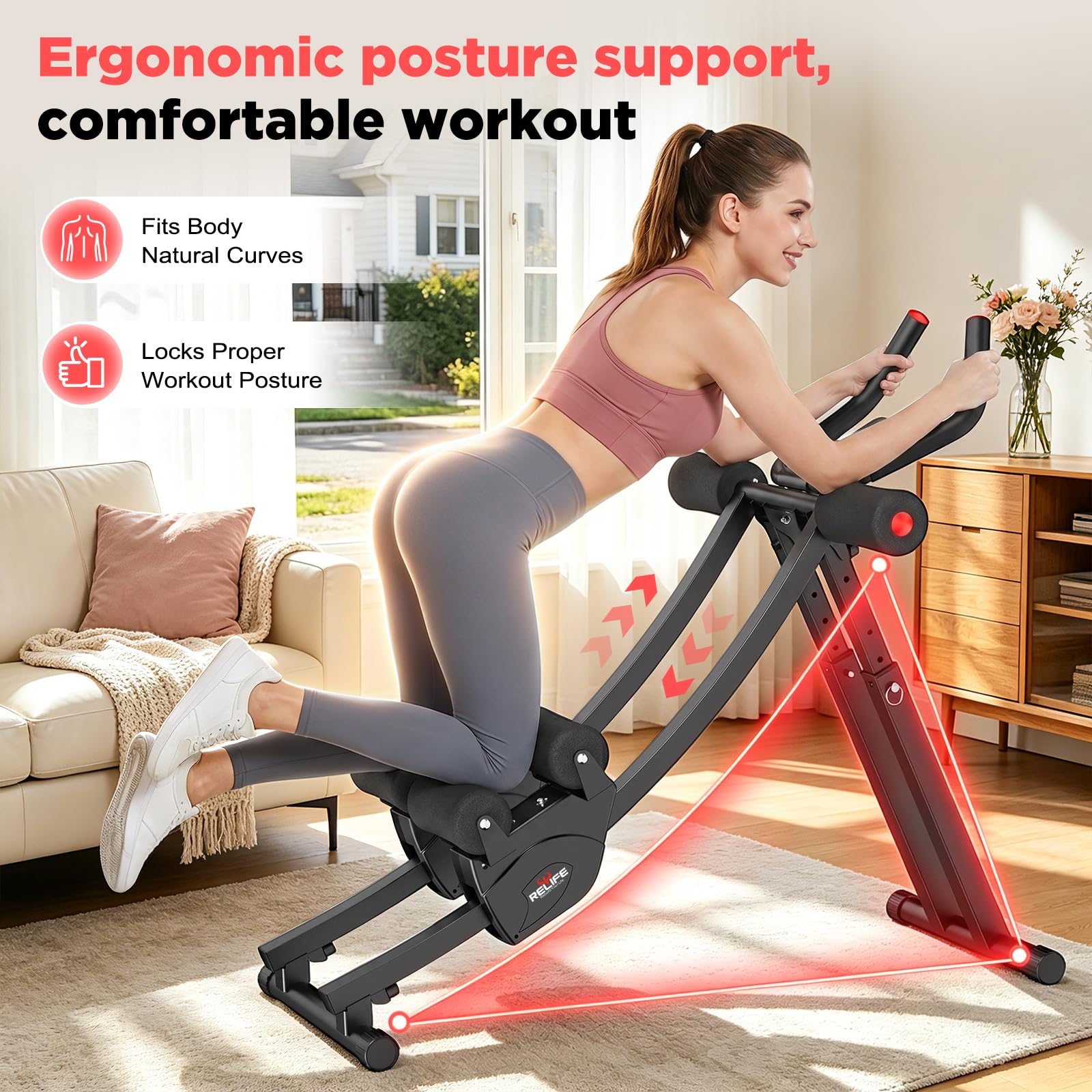 RELIFE REBUILD YOUR LIFE Dual Track Ab Machine, Exercise Equipment