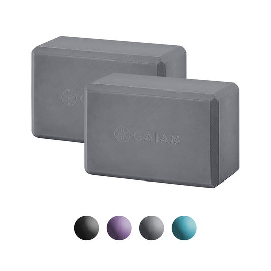 Gaiam Yoga Block - Supportive Latex-Free Eva Foam - Soft Non-Slip Surface with Beveled Edges for