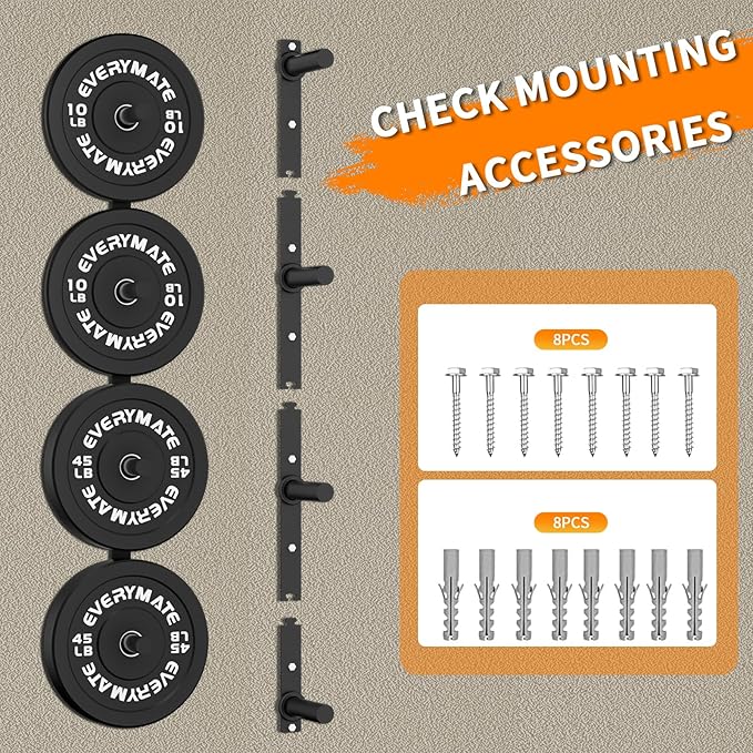 Weight Plate Storage Rack, Olympic Weight Plate Holder, Bumper Plate Storage, Home Gym Organizer