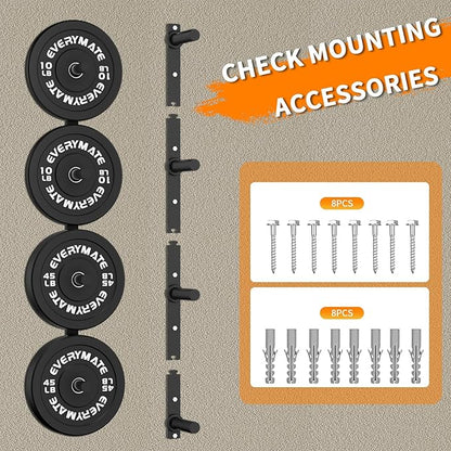 Weight Plate Storage Rack, Olympic Weight Plate Holder, Bumper Plate Storage, Home Gym Organizer