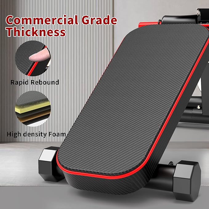 Adjustable Weight Bench,Utility Workout Bench Foldable Incline Decline Benches for Home Gym Full Body Workout,Load 600LBS