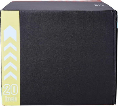 VEVOR 3 in 1 Plyometric Jump Box, Cotton Plyo Box, Platform & Jumping Agility Box, Anti-Slip Fitness Exercise Step Up Box for Home Gym Training, Conditioning Strength Training, Multiple Sizes, Black