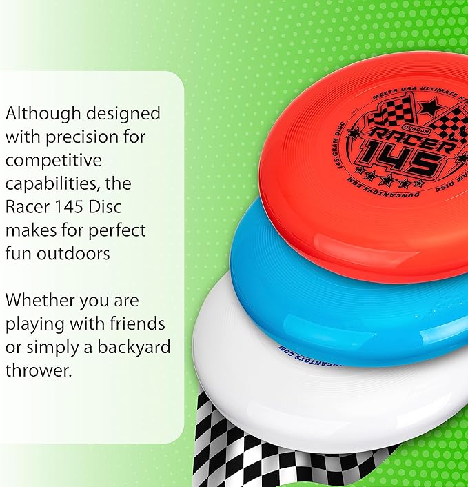 Duncan Racer 145G Weighted Flying Disc - Ultimate Disc for Junior Division, Best for Beach and Outdoor Games, Red