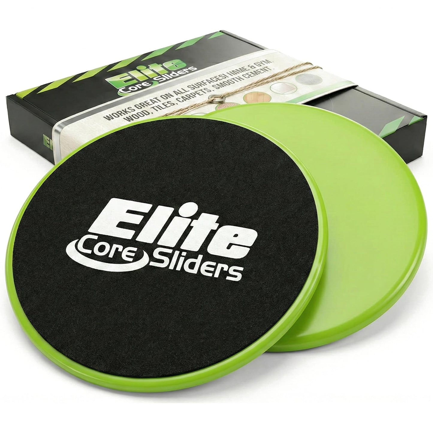 Elite Sportz Core Sliders For Working Out | Dual Sided Home Core Workout Equipment For Carpet &