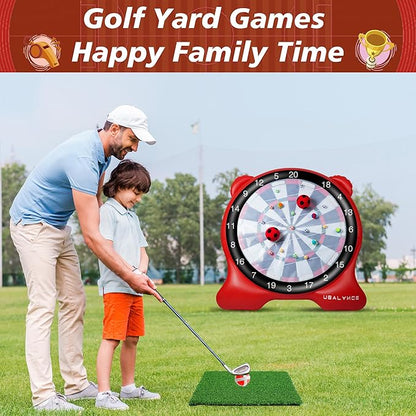 UBALANCE Giant Inflatable Dart Board, Outdoor Dartboard Yard Games for Adults, Family Sports, Sticky Kick Balls, Soccer, Tennis, Soft Darts, Golf, Party Fun Carnival Games