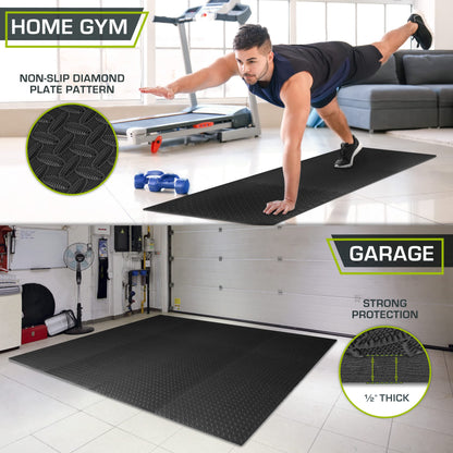 ProsourceFit Exercise Puzzle Mat ½-inch, EVA Interlocking Foam Floor Tiles for Home Gym, Workout